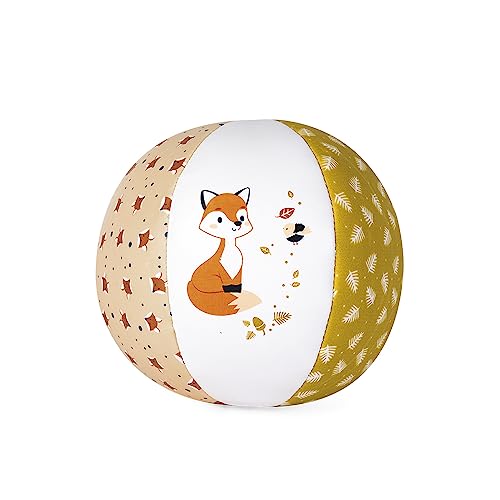 KALOO - Mein Babyball mit Fuchs - 10 cm - Babyspielzeug - Weicher Ball mit Bildern für Kinder - Fördert Feinmotorik und Vorstellungskraft. Ab 6 Monate, K221500 von KALOO