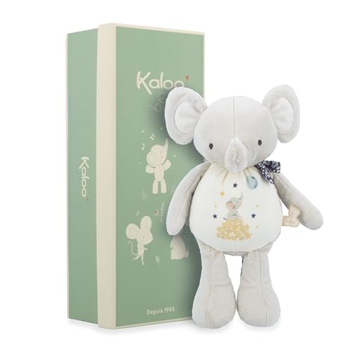 KALOO - Plüschtier mit Elefant - Schmusetuch zur Geburt mit Sound Elefant - Mit integriertem Glöckchen - 28 cm - Recyceltes Material Geburt - K210007 von KALOO