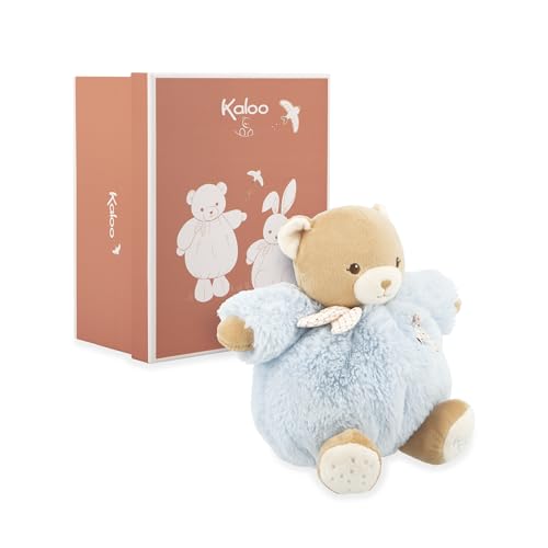 KALOO - Schmusetuch Blauer Bär 17cm - Ultraweiches und Flauschiges Plüschtier für Babys - Zärtlicher Begleiter ab der Geburt - Ideale Größe für kleine Hände - Geschenk zur Geburt - K214014 von KALOO