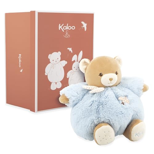 KALOO - Schmusetuch Blauer Bär 25cm - Ultraweiches und Flauschiges Plüschtier für Babys - Zärtlicher Begleiter ab der Geburt - Ideale Größe für kleine Hände - Geschenk zur Geburt - K214015 von KALOO