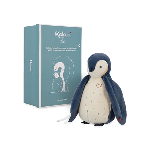 Kaloo – Complices – Baby Plüschtier, Weißes Rauschen + Aufnahmefunktion - Blauer Pinguin - 25 cm - Ab Geburt, K212001 von KALOO