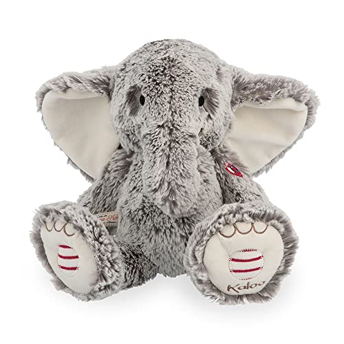 KALOO - Rouge Noa Musikalischer Plüschelefant Grau Prestige 31 cm - Ultra-Weiches Plüschfell - Beruhigende Melodie „California Dreamin“ - Beschwerte Pfoten - Ab Geburt, K223003 von KALOO