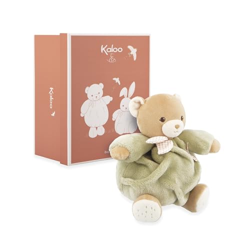 Kaloo - Schmusetuch Grüner Bär 17cm - Ultraweiches und Flauschiges Plüschtier für Babys - Zärtlicher Begleiter ab der Geburt - Ideale Größe für kleine Hände - Geschenk zur Geburt - K214007 von KALOO