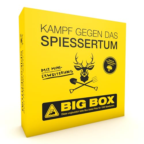 KAMPFHUMMEL Kampf gegen das Spiessertum - Big Box - (Fast) Leere Box mit Platz für über 1500 Karten des fiesen Deutschen Kartenspiels für Leute mit schwarzem Humor von KAMPFHUMMEL