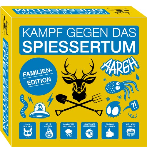 KAMPFHUMMEL Kampf gegen das Spiessertum | Das Kartenspiel als Familien-Spiel I Partyspiel für Kinder, Erwachsene als Geburtstagsgeschenk, Gesellschaftsspiele ab 10 Jahre für 3 bis 10 Spieler von KAMPFHUMMEL