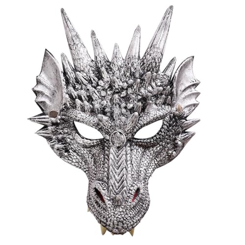 KANDEMY 3D Cosplay Drachenkopf Mask Halloween Kopf Gesichtsbedeckung Für Erwachsene und Teenager Drachen Kostüm Zubehör von KANDEMY