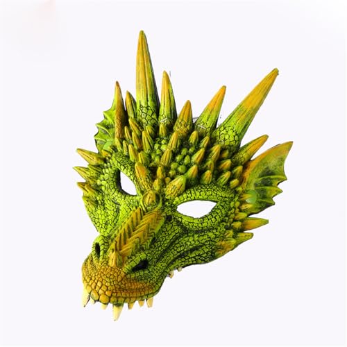 KANDEMY 3D Cosplay Drachenkopf Mask Halloween Kopf Gesichtsbedeckung Für Erwachsene und Teenager Drachen Kostüm Zubehör von KANDEMY