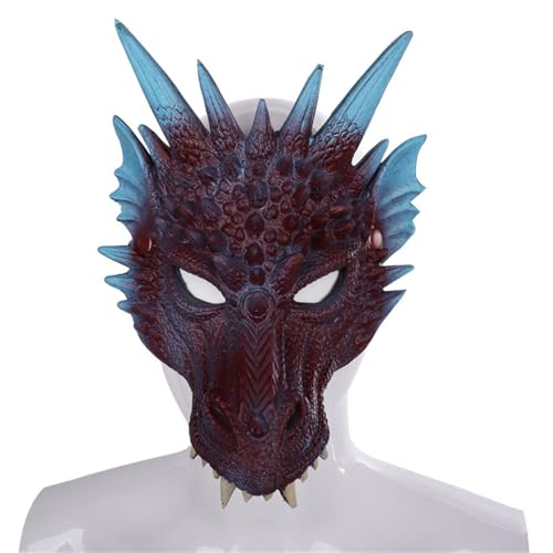 KANDEMY 3D Cosplay Drachenkopf Mask Halloween Kopf Gesichtsbedeckung Für Erwachsene und Teenager Drachen Kostüm Zubehör von KANDEMY