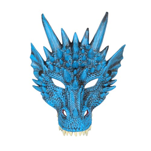 KANDEMY 3D Cosplay Drachenkopf Mask Halloween Kopf Gesichtsbedeckung Für Erwachsene und Teenager Drachen Kostüm Zubehör von KANDEMY