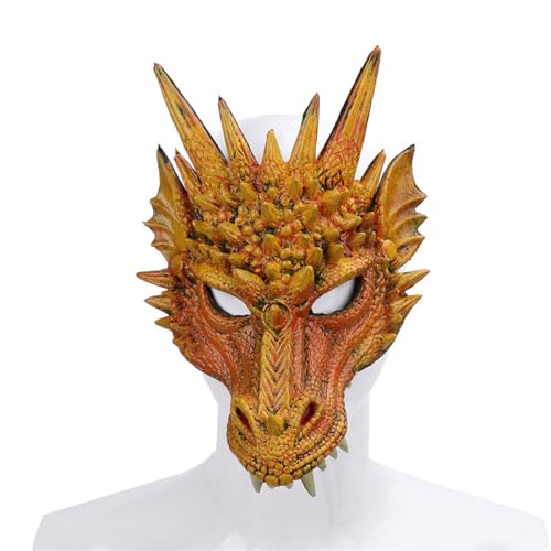 KANDEMY 3D Cosplay Drachenkopf Mask Halloween Kopf Gesichtsbedeckung Für Erwachsene und Teenager Drachen Kostüm Zubehör von KANDEMY