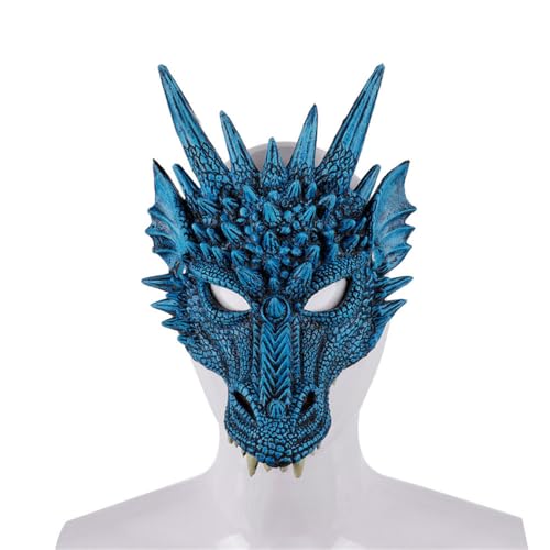 KANDEMY 3D Cosplay Drachenkopf Mask Halloween Kopf Gesichtsbedeckung Für Erwachsene und Teenager Drachen Kostüm Zubehör von KANDEMY