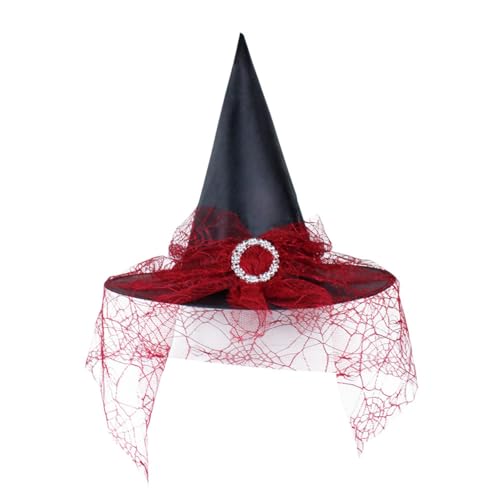 KANDEMY Halloween Hexenhut Kinder Zauberhut Netz mit kleinen Spinnen Hexen Deko für Erwachsene Kinder Cosplay Party Zubehör Geschenk Hexenkostüm von KANDEMY