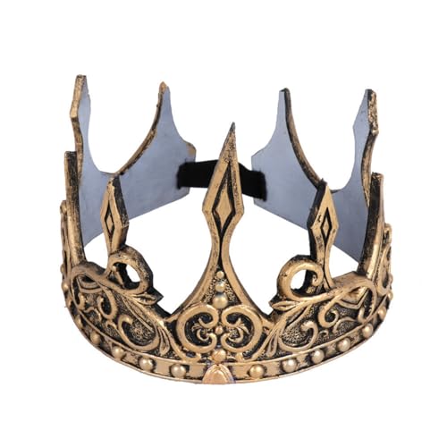 KANDEMY Herren Königskrone Haarschmuck Schaumstoff Stirnband Königskostüme Zubehör für Kaiser Cosplay und Halloween von KANDEMY