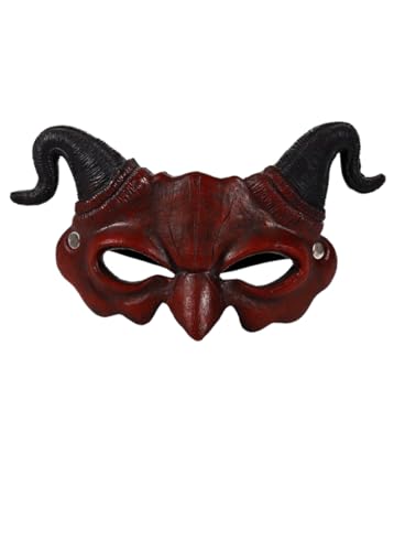 KANDEMY Maske Halbgesichts Teufelsmaske Halloween Kostümzubehör Karnevalskostüm RP Schaumstoff Zombie Dämonenmaske Unisex von KANDEMY