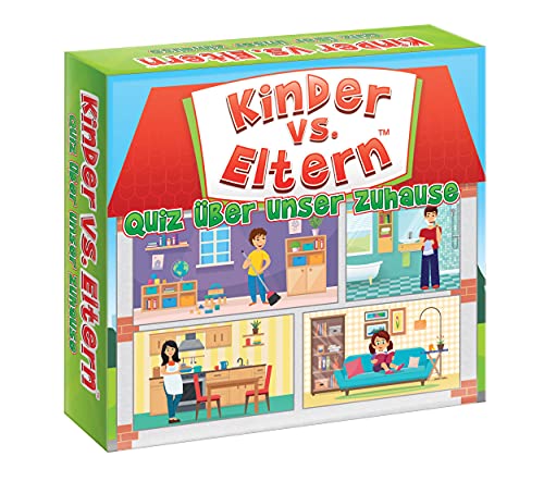 Brettspiel Familienquiz Kartenspiel Quizspiel für Kinder und Erwachsene Fragen zu Häuslichen Gewohnheiten | Kinder Contra Eltern Quiz über Unser Zuhause | 52 Karten 208 Fragen | Alter 6+ von KANGUR