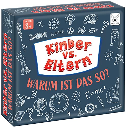 Kinder vs Eltern Spiel Warum ist das so Brettspiele ab 8 Jahre Gesellschaftsspiele Partyspiel Kinderspiele Lernspiele Familienquiz Kinder und Erwachsene Quiz Spiel des Wissens | 52 Karten | 208 Fragen von KANGUR