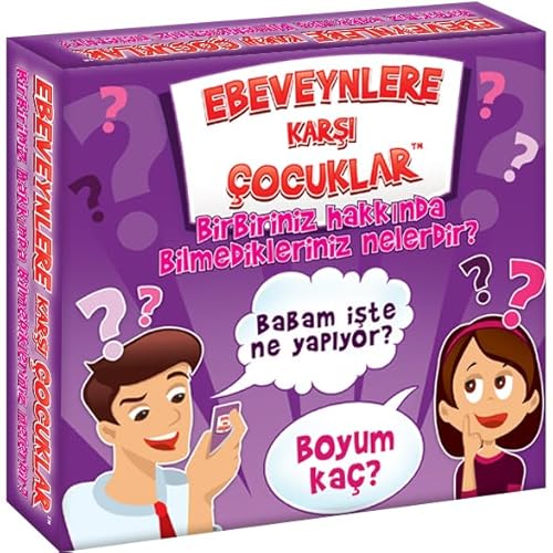 EBEVEYNLERE KARŞI ÇOCUKLAR Birbiriniz hakkında bilmedikleriniz nelerdir? Tüm Aile İçin Oyun Masa Oyunu Kart Oyunu Çocuklar ve Yetişkinler İçin Eğitim Oyunu | 54 Kart | 216 Soru | Yaş: 6+ von KANGUR