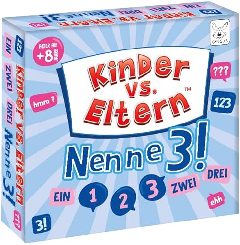 Kinder vs Eltern Spiel Nenne 3! Kinderspiele ab 8 Jahre Brettspiel Gesellschaftsspiele Familienquiz Lernspiele Wortspiel Spiel des Wissens Quiz Spiel Familienspiele Kartenspiele | 108 Karten von KANGUR