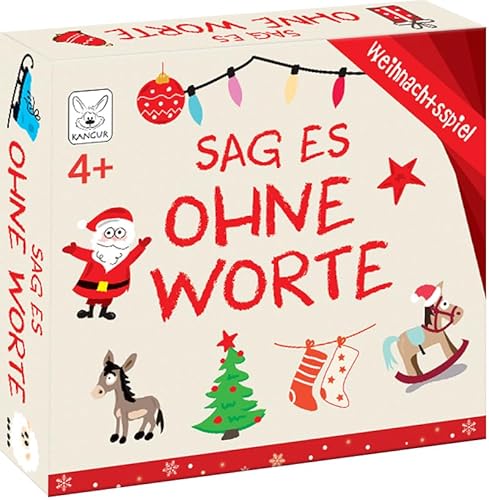 Sag es Ohne Worte. Weihnachtsspiel Scharade Spiel Kinder Kartenspiel ab 4 Jahren Familienspiel Lernspiel Pantomime Spiel Ratespiel Brettspiel für die Gganze Familie | 162 Sprüchen | 4+ von KANGUR