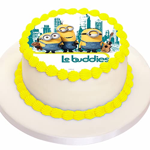 Kardasis Minions Tortenaufleger | Essbarer Aufleger für Torten und Kuchen | Tortendekoration für den Minions Themengeburtstag | 20cm von KARDASIS