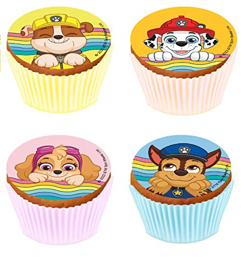 Cupcake Toppers Muffin Dekoration Paw Patrol Kardasis | Essbarer Aufleger für Torten und Kuchen | Tortendekoration für den Paw Patrol Themengeburtstag | 5,3cm + 12 Stücke von KARDASIS