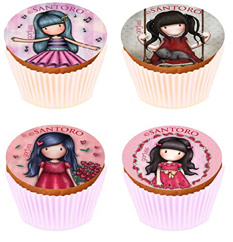 Cupcake Toppers Muffin Dekoration Santoro Kardasis | Essbarer Aufleger für Torten und Kuchen | Tortendekoration für den Santoro Themengeburtstag | 5,3cm + 12 Stücke von KARDASIS