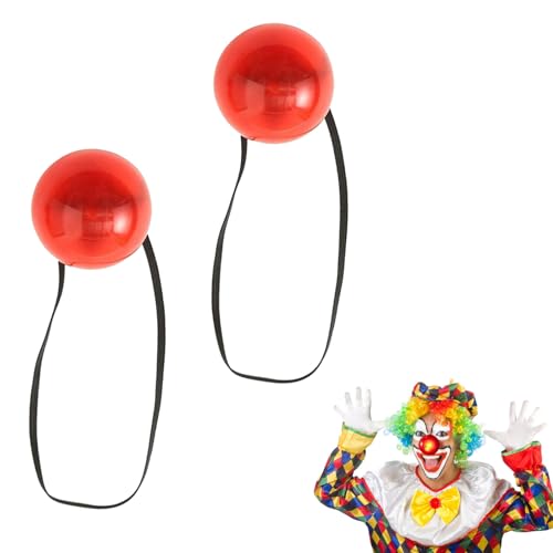 Clownsnasen,Blinkende Rote Nase,2 PCS Beleuchtete Clownsnase,Weihnachts-Clownsnase mit Gummiband,Leuchtende Rote Nase,Leuchten Clownsnase,Glühende Rote Nase,LED Rote Nase,Blinkende Clown Nase von KARELLS