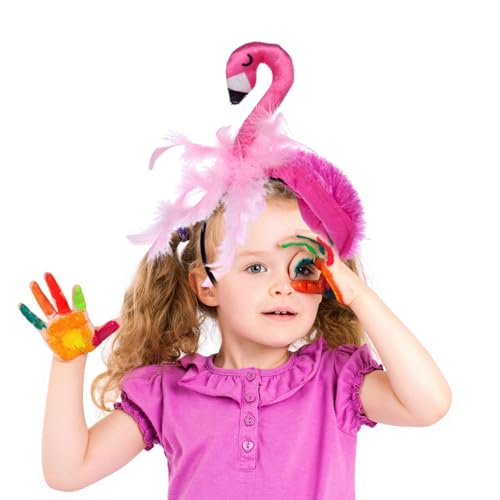 Flamingo Haarreif,Flamingo Headband,Flamingo Kostüm,Süßes Flamingo-Stirnband,Stirnband Haarband,Kopfschmuck Accessoire für Damen,Mädchen und Kinder, Haarschmuck für Karneval,Fasching & Silvester von KARELLS