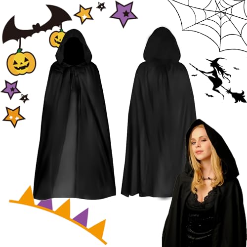 KARELLS Vampir-Kostüm, Halloween-Vampirumhang, Umhang für Halloween-Kostüm, Halloween, Kostüm, Vampirumhang Unisex, Halloween, Kinder, Halloween Mädchen (schwarz) von KARELLS