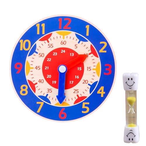 KARELLS Lernuhr für Schüler, Kinder Lernspiel Uhr, Lernuhr Kinder, Blau Lernuhr Student Learning Clock, Zeitunterrichts Und Demonstrationsuhrmodell, Zeitunterrichts- und Demonstrationsuhrmodell von KARELLS