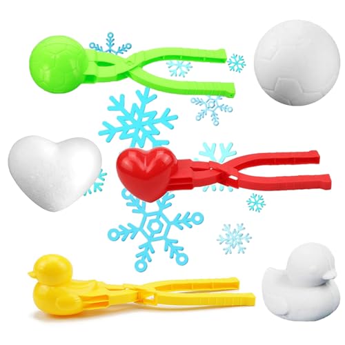 KARELLS Schneeballzange,Winter Schneeball Maker,Schneeball Former,Sandball Schneeball Clip,3 Stück Winter Schneeball Form Spielzeug,Schneeball Werkzeug Clip,Schneespielzeug für Kinder Spielen Schnee von KARELLS