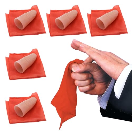 KARELLS Zauberdaumen,Magie Daumenspitze Weich Plastik Finger, Zauberdaumen Trick,Rot Training Tuch,Finger Zauber Requisiten,KüNstliche Finger,für Zauberartikel Party,5PCS von KARELLS