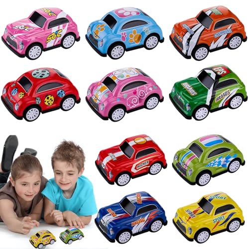 Spielzeugauto,Pull Back Autos,10 Stück Stunt Spielzeugauto,Metall Zurückziehen Mini Spielzeugautos,Mini Die Cast Spielzeugautos,für 1-12 Jahre Jungen Mädchen Kinder(Spielzeugautofarben sind zufällig) von KARELLS