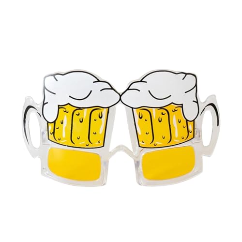 KAREN66 Bier Brille lustige Partybrille Bier Sonnenbrille für Oktoberfest Bierbrille Bierfestbrille Damen Herren Kinder Party Eyewear Mottoparty Karneval Volksfest Zubehör (1 Paar) von KAREN66