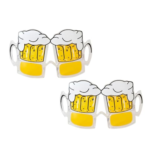 KAREN66 Bier Brille lustige Partybrille Bier Sonnenbrille für Oktoberfest Bierbrille Bierfestbrille Damen Herren Kinder Party Eyewear Mottoparty Karneval Volksfest Zubehör (2 Paar) von KAREN66