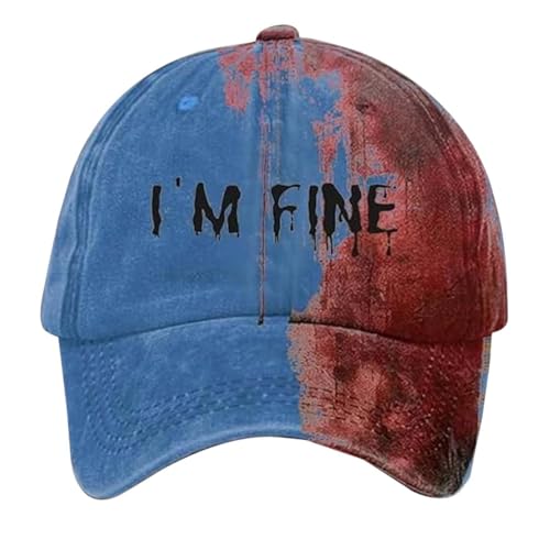 KAREN66 Blutige Kappe Im Fine Baseball Cap Halloween Unisex Vintage Kappe Herren Damen Verstellbar Bloody Basecap Lustiger Hut Zombie Kostüm (D) von KAREN66