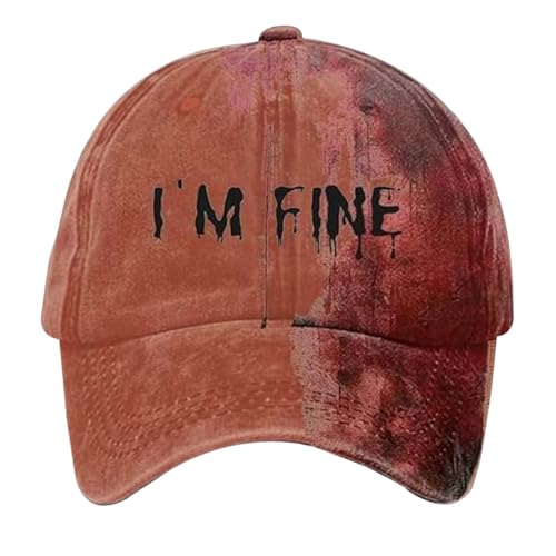 KAREN66 Blutige Kappe Im Fine Baseball Cap Halloween Unisex Vintage Kappe Herren Damen Verstellbar Bloody Basecap Lustiger Hut Zombie Kostüm (G) von KAREN66