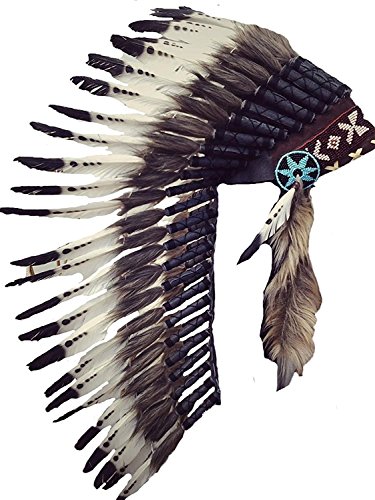 KARMABCN Medium Feather Headdress (Braunem Pelz) von KARMABCN