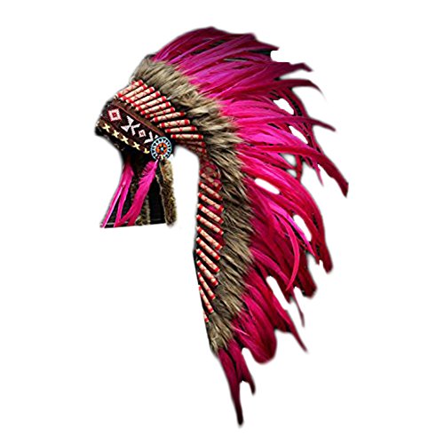 KARMABCN Native American Inspired Medium Feather Headdress (36 inch Long)/war Bonnet von KARMABCN