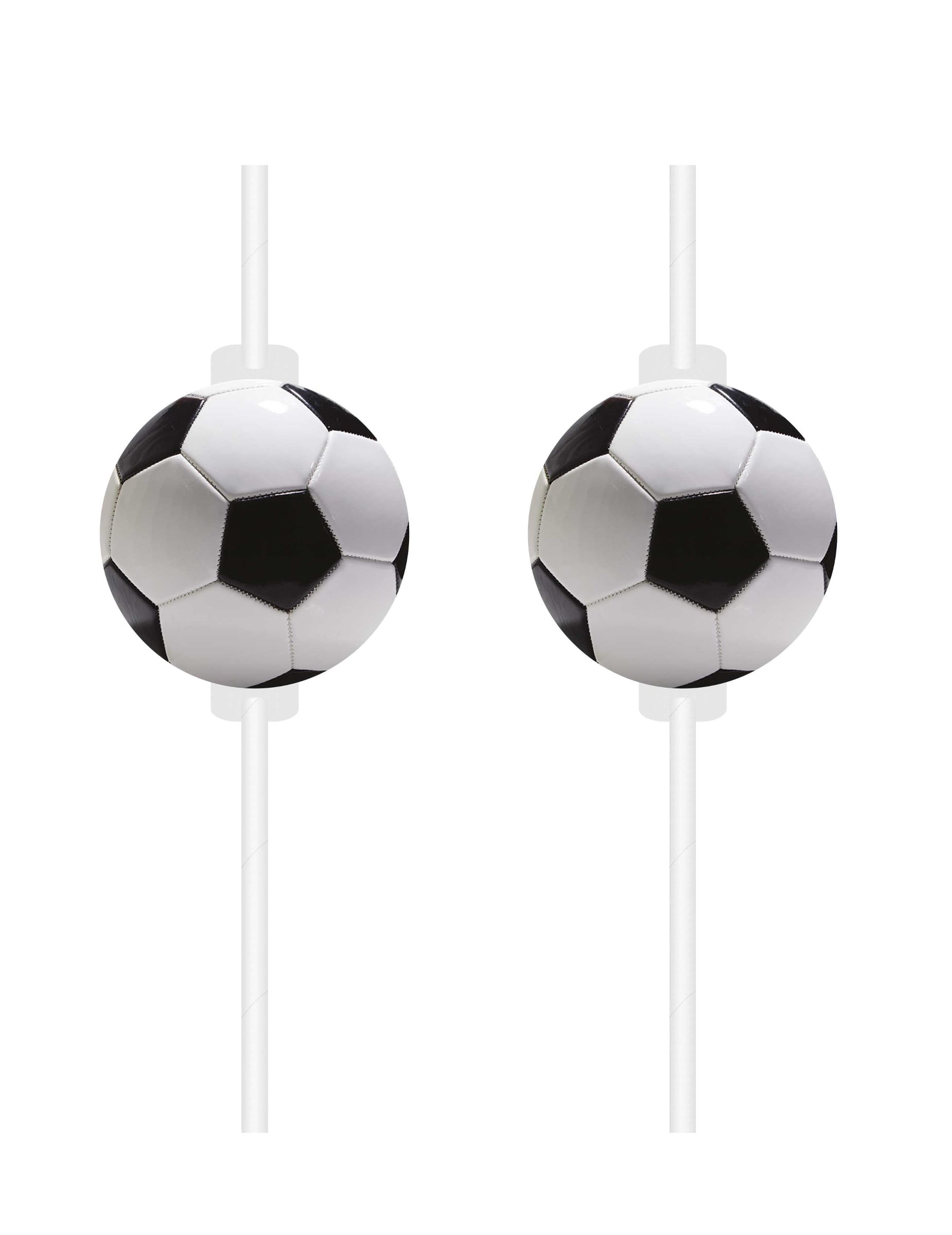 4 Fußball-Trinkhalme aus Pappe mit Ball-Aufsatz 4 Fußball-Trinkhalme aus Pappe mit Ball-Aufsatz von KARNEVAL-MEGASTORE