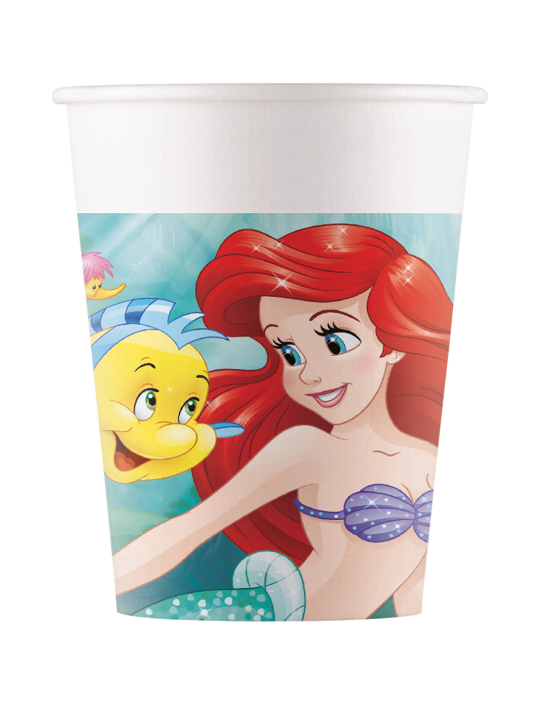 8 Pappbecher 200ml, Arielle 8 Pappbecher 200ml, Arielle von KARNEVAL-MEGASTORE