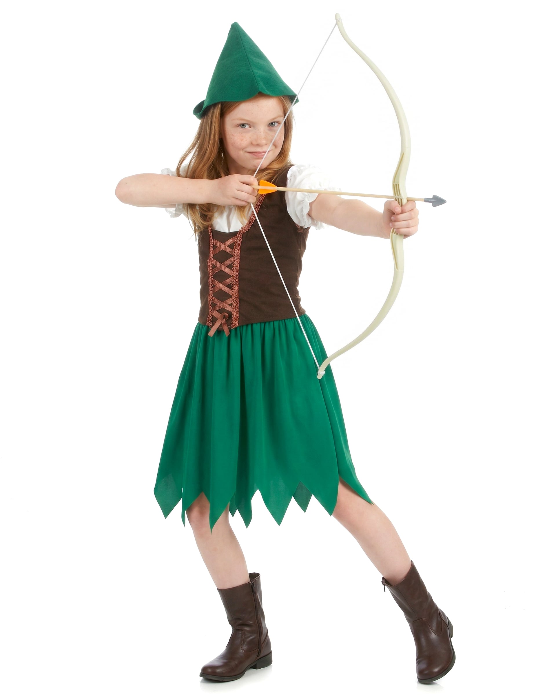 Bogenschützin Waldmädchen Kinder-Kostüm grün-braun Bogenschützin Waldmädchen Kinder-Kostüm grün-braun von KARNEVAL-MEGASTORE