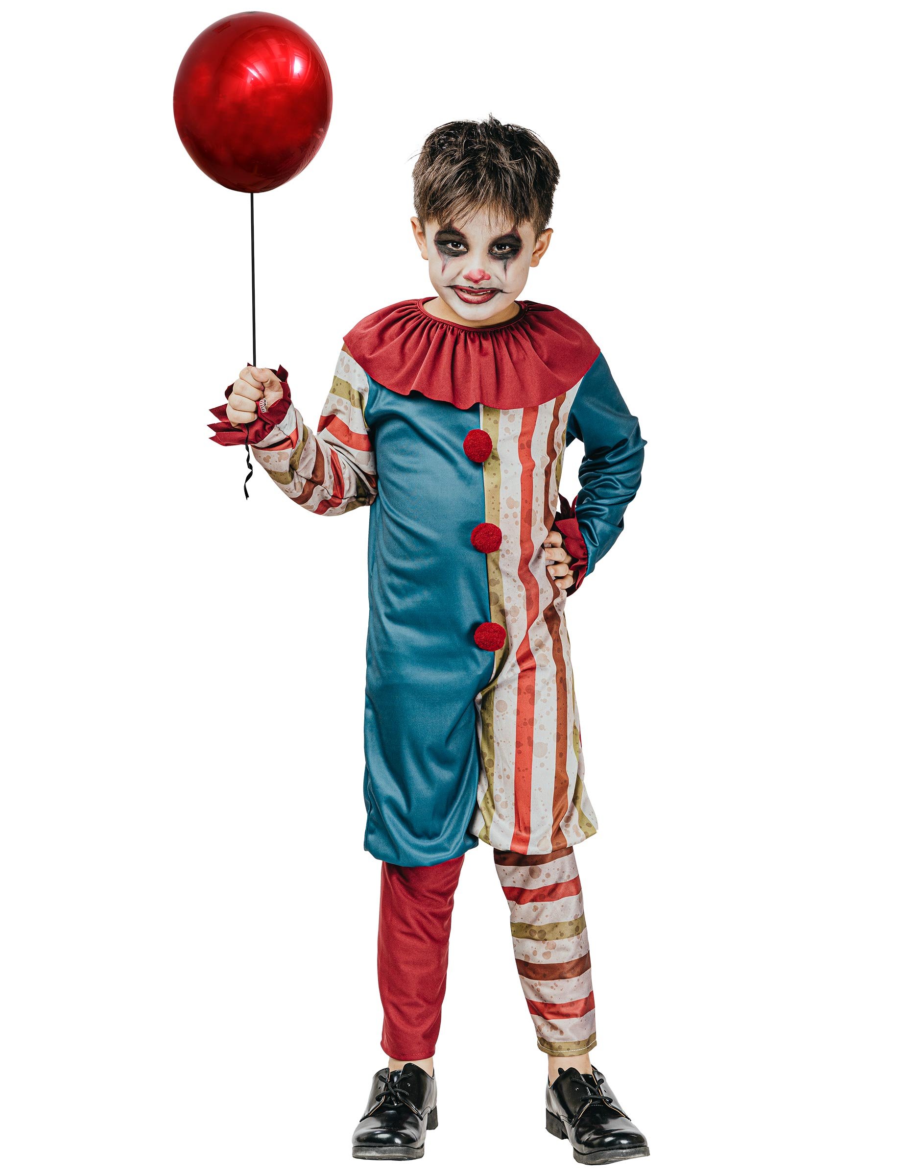 Clown-Kostüm für Kinder Halloween blau-rot Clown-Kostüm für Kinder Halloween blau-rot von KARNEVAL-MEGASTORE