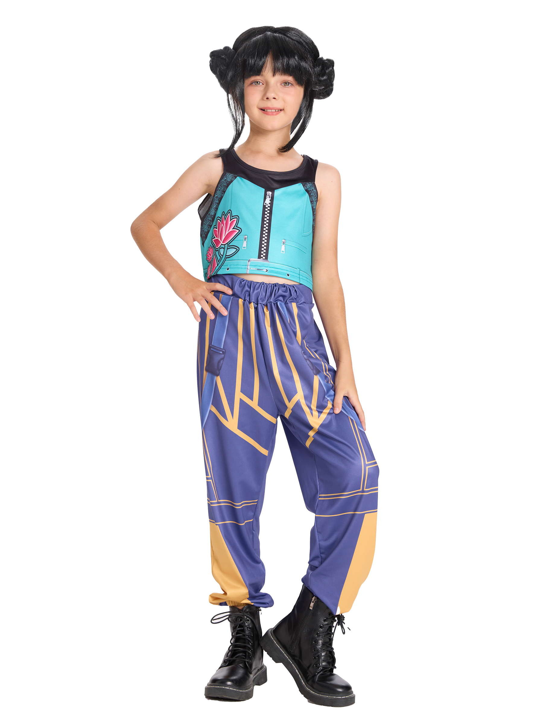 Dämonenjägerin Kostüm Mädchen Kpop-Kriegerin blau-violett Dämonenjägerin Kostüm Mädchen Kpop-Kriegerin blau-violett von KARNEVAL-MEGASTORE