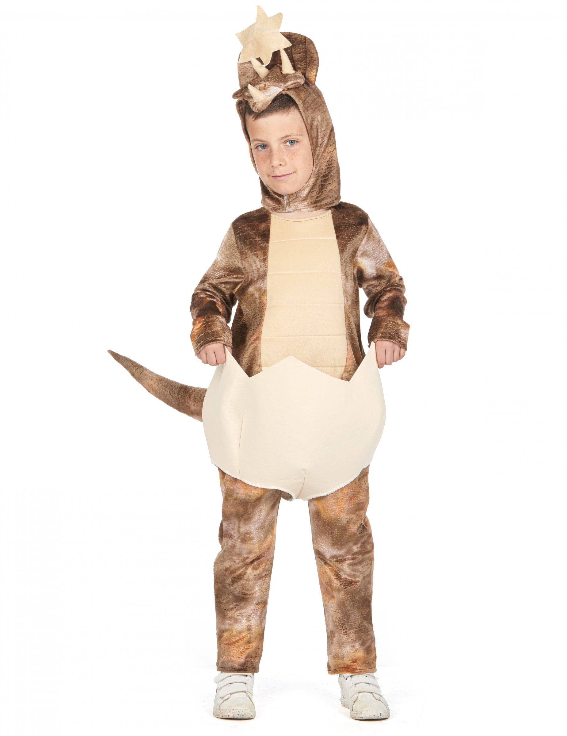 Dinosaurierkostüm mit Ei für Kinder braun Dinosaurierkostüm mit Ei für Kinder braun von KARNEVAL-MEGASTORE