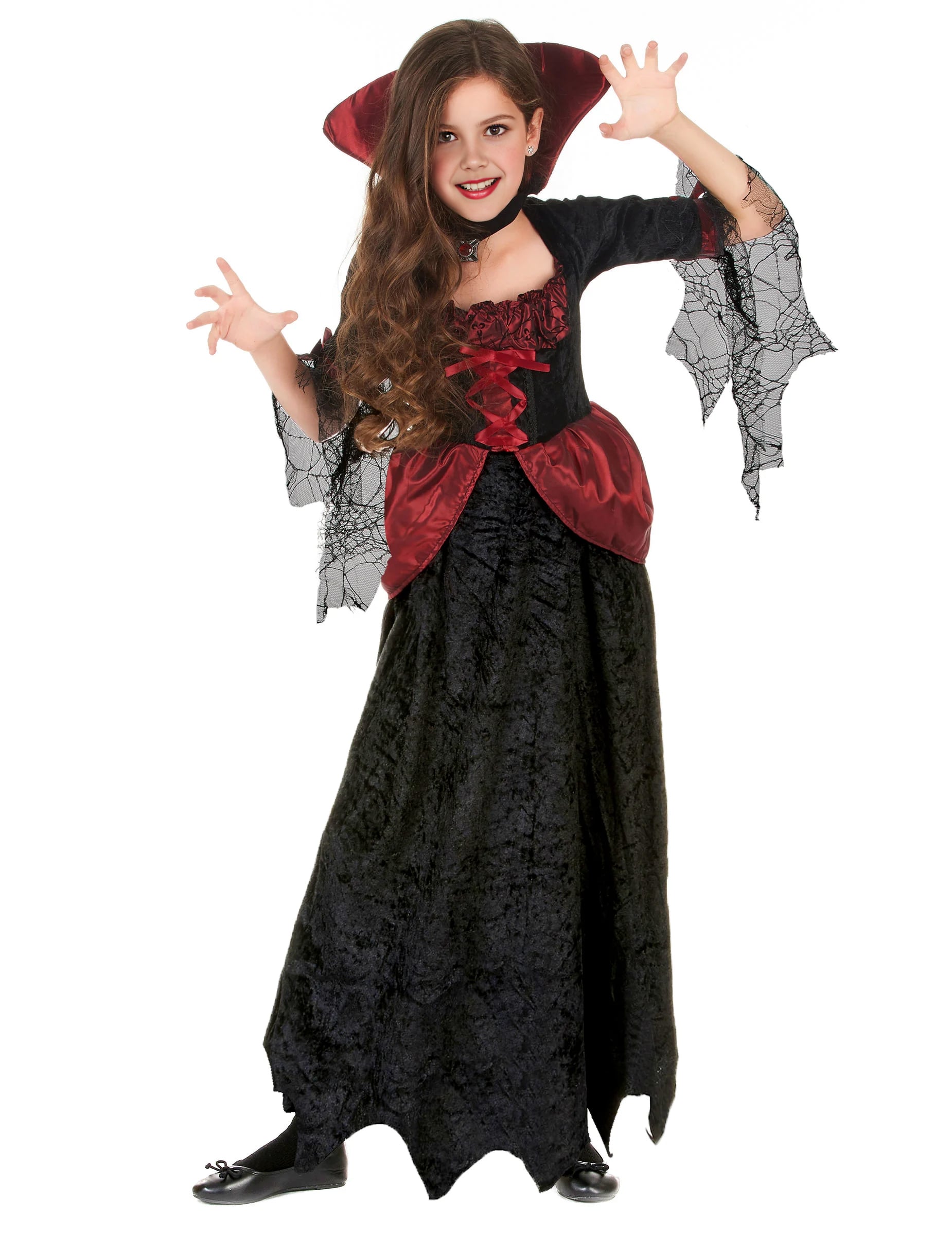 Edle Vampirin Halloween Kinderkostüm schwarz-rot Edle Vampirin Halloween Kinderkostüm schwarz-rot von KARNEVAL-MEGASTORE