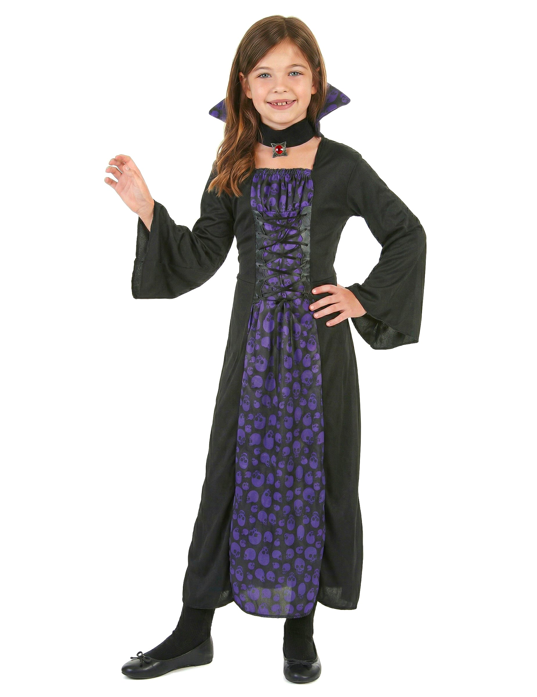 Edles Vampirmädchen Halloween Kinderkostüm lila-schwarz Edles Vampirmädchen Halloween Kinderkostüm lila-schwarz von KARNEVAL-MEGASTORE