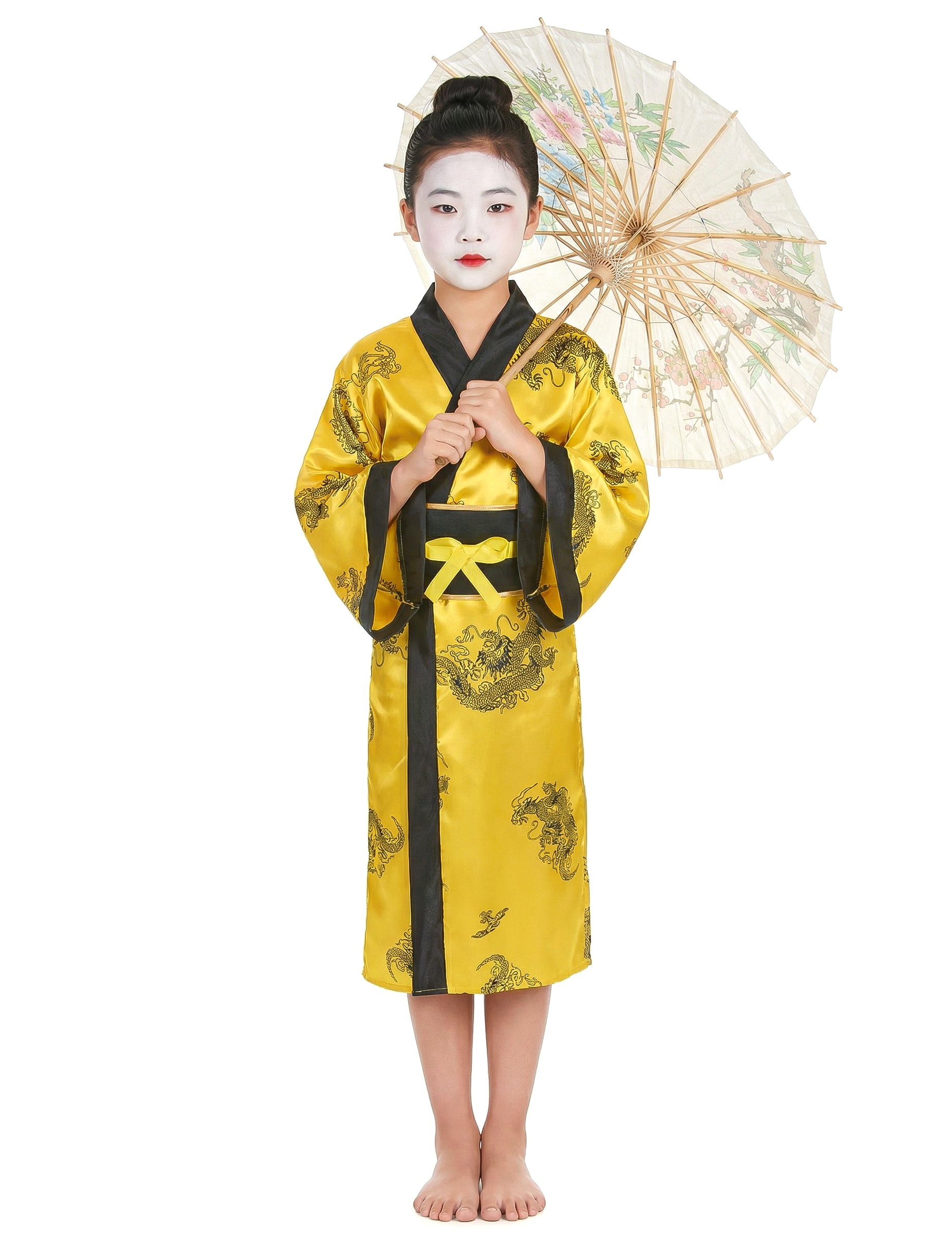 Elegante Chinesin Kinderkostüm Asia gelb-schwarz Elegante Chinesin Kinderkostüm Asia gelb-schwarz von KARNEVAL-MEGASTORE