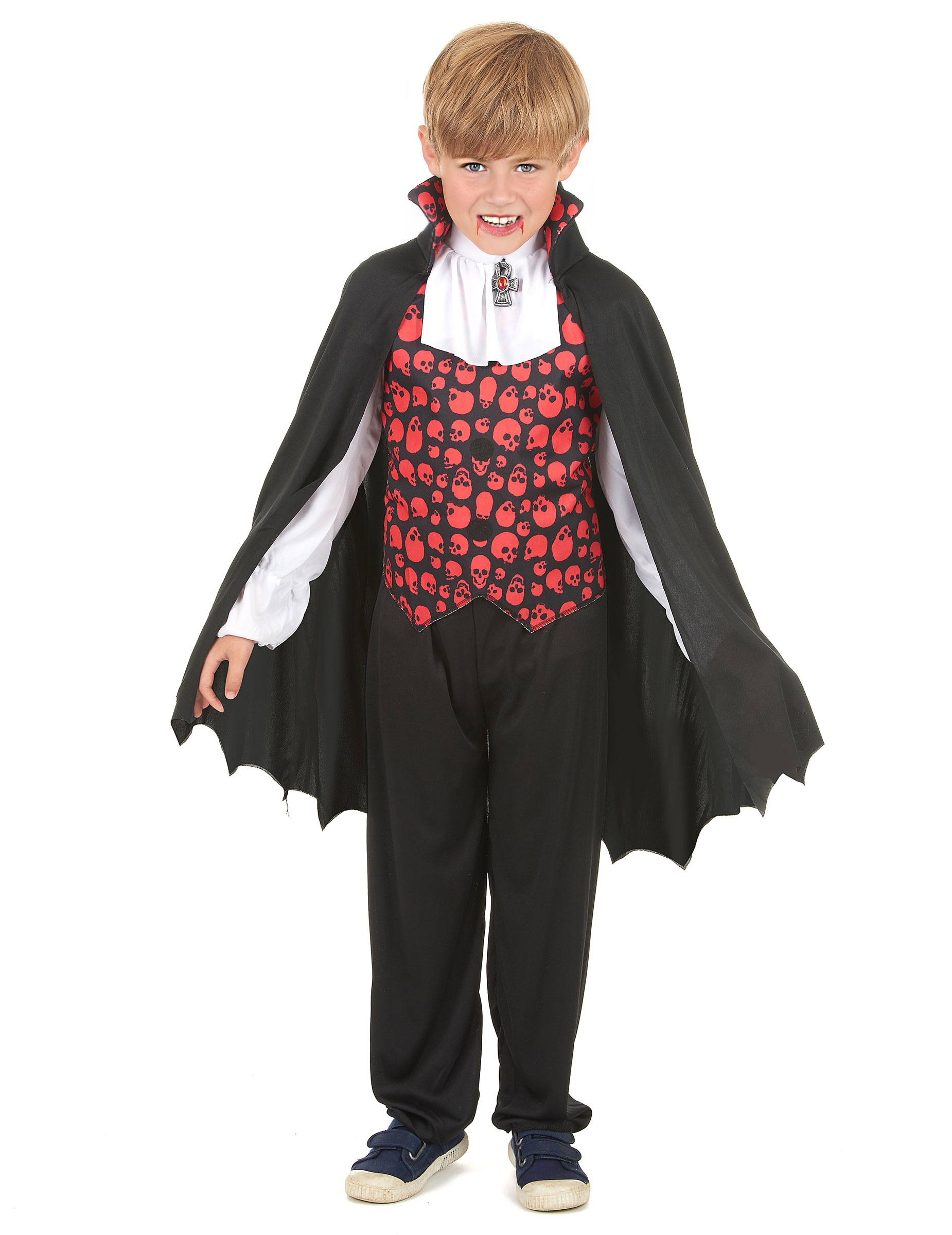 Eleganter Vampir Kinderkostüm Dracula schwarz-rot Eleganter Vampir Kinderkostüm Dracula schwarz-rot von KARNEVAL-MEGASTORE