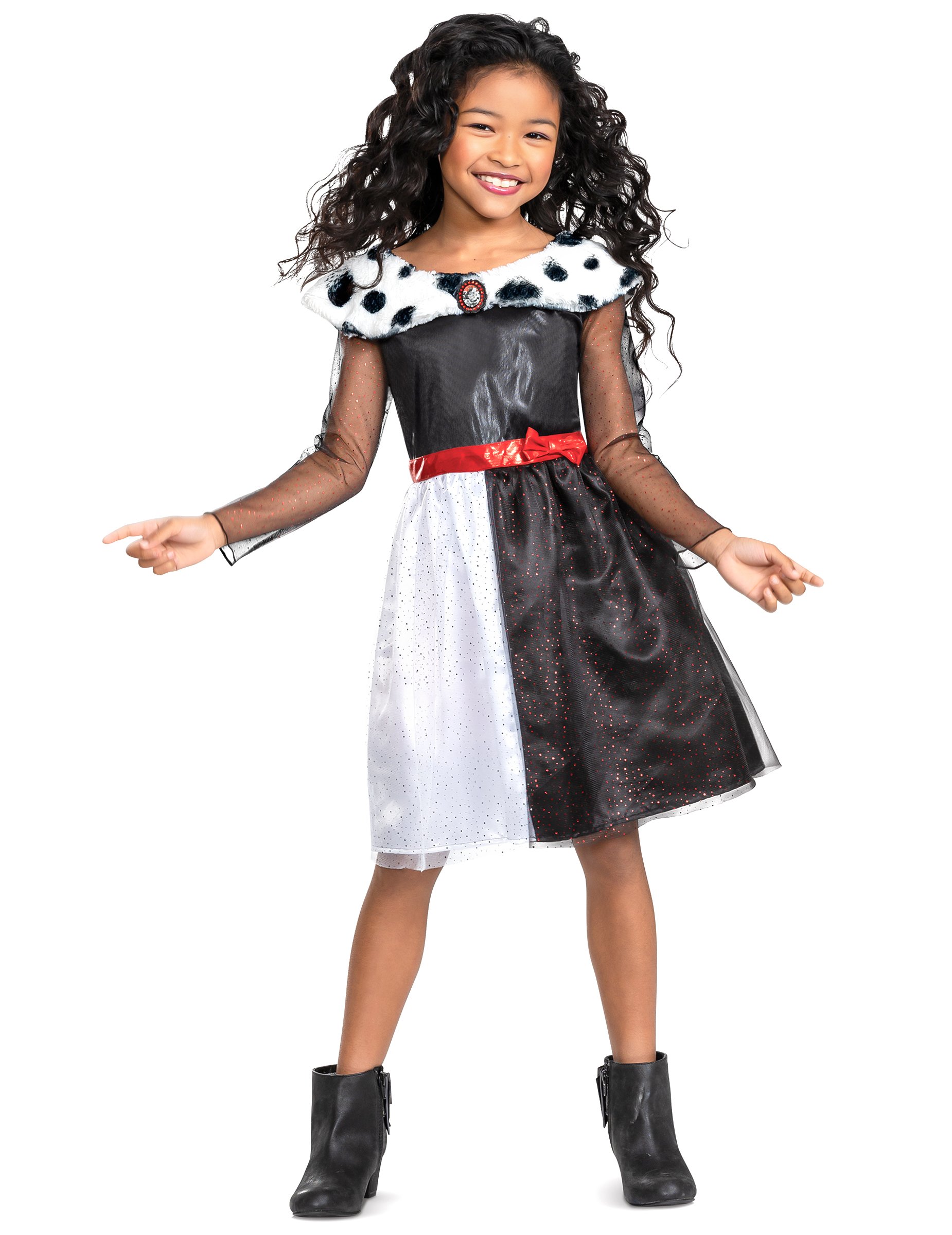 Fieses Cruella Kinderkostüm schwarz-weiss Fieses Cruella Kinderkostüm schwarz-weiss von KARNEVAL-MEGASTORE